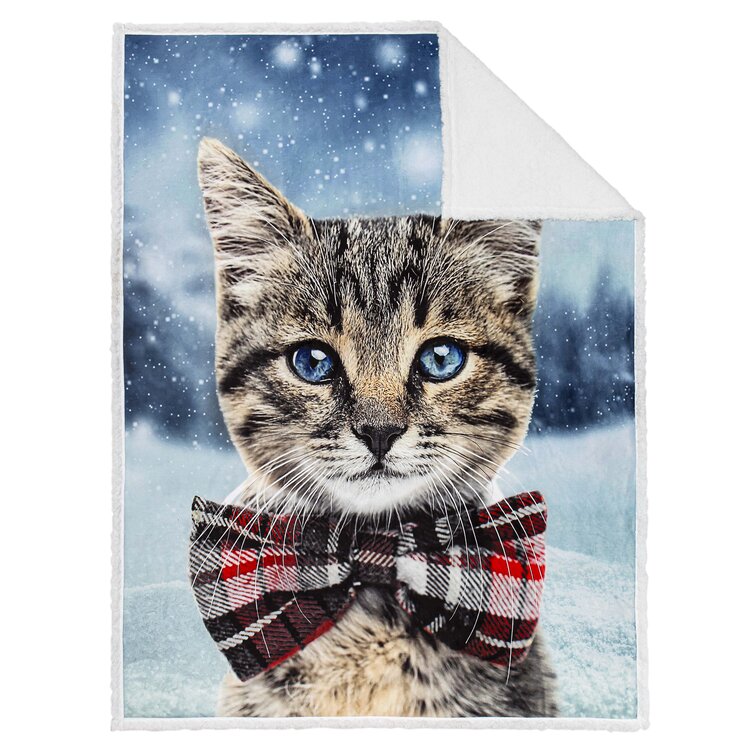 Christmas cat best sale throw blanket